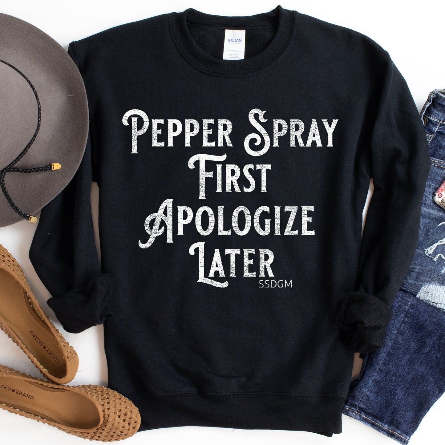 Pepper Spray Sweatshirt - Crooked & Straight