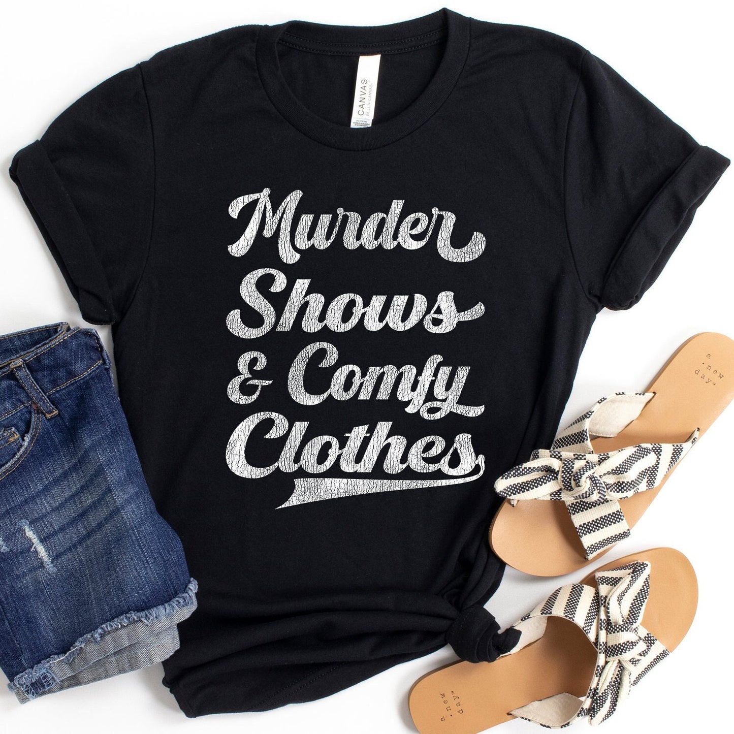 Murder Shows & Comfy Clothes | True Crime Lover T-Shirt - Crooked & Straight
