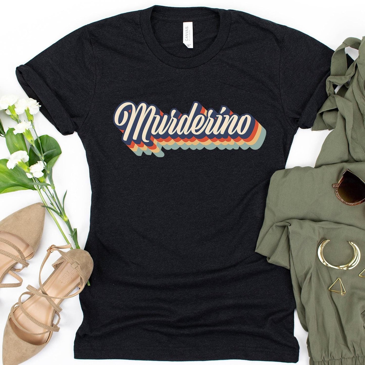 Retro Murderino Shirt – True Crime Fan Tee | Stay Sexy & Don’t Get Murdered - Crooked & Straight