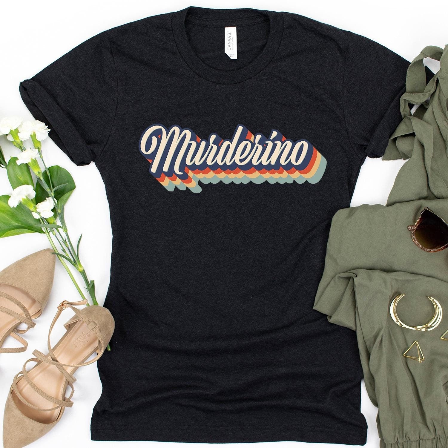 Retro Murderino Shirt – True Crime Fan Tee | Stay Sexy & Don’t Get Murdered - Crooked & Straight